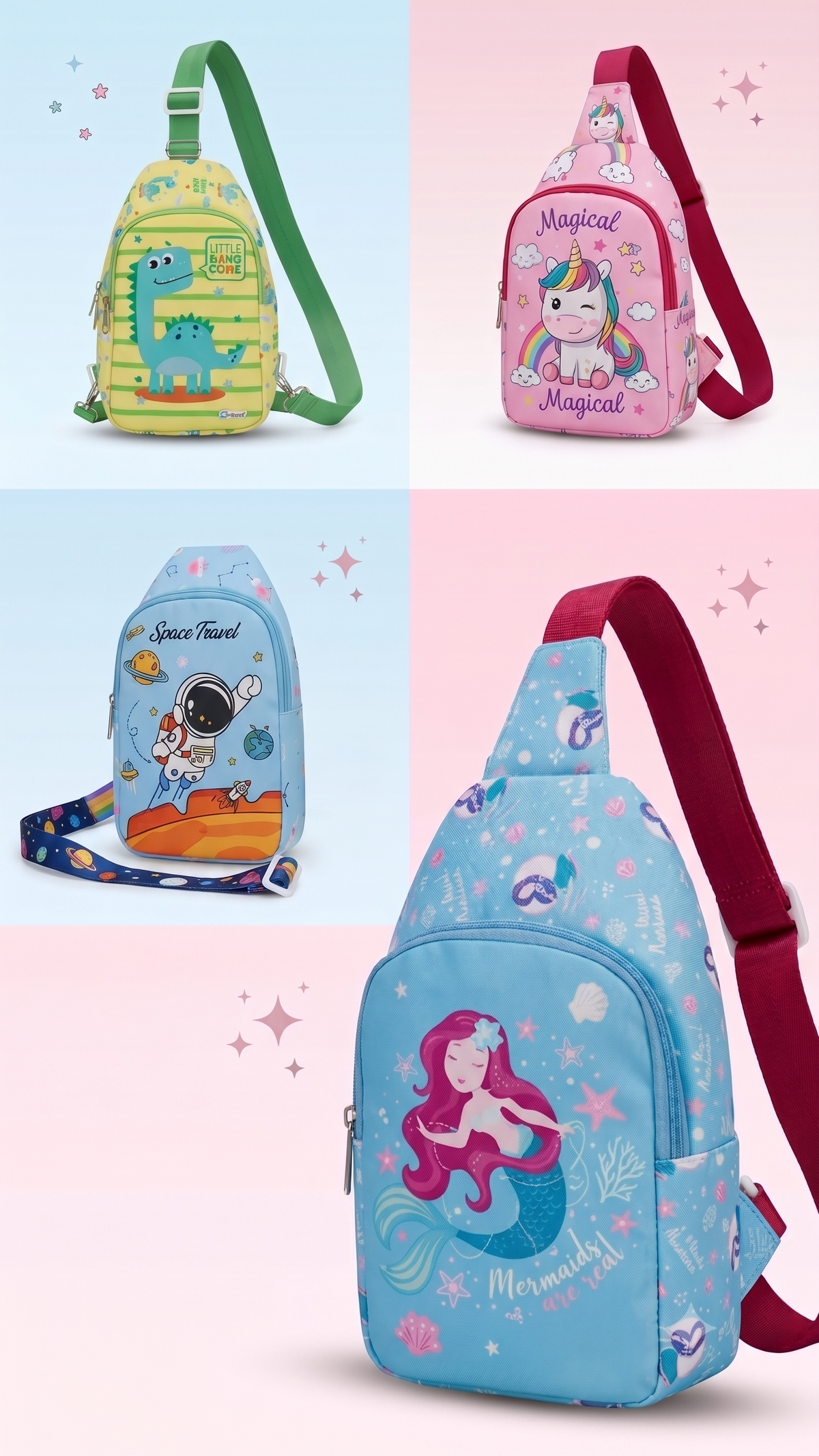 CuddleNest Kids Crossbody Sling Bag – Magical Unicorn Edition (Pink)
