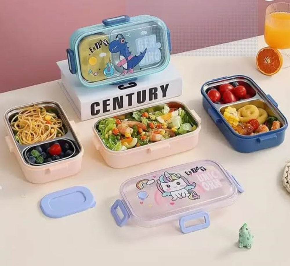 Portable insulated lunch box with space design for kids