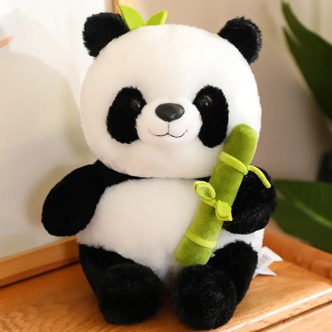 Bamboo Panda Plush Toy on shelf ā Cute nursery dĆ©cor idea