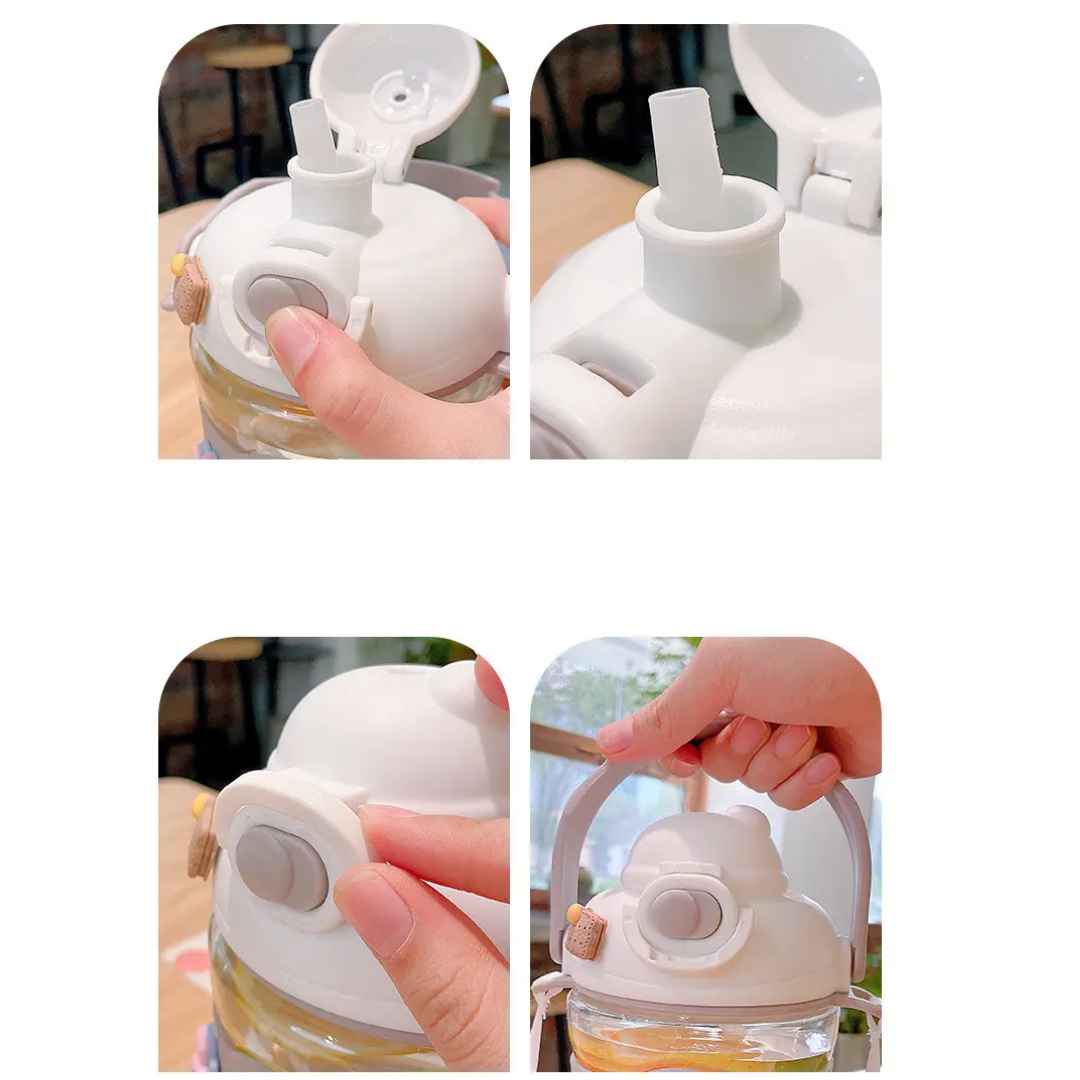 Cute Sipper Plastic Water Bottle with Strap
