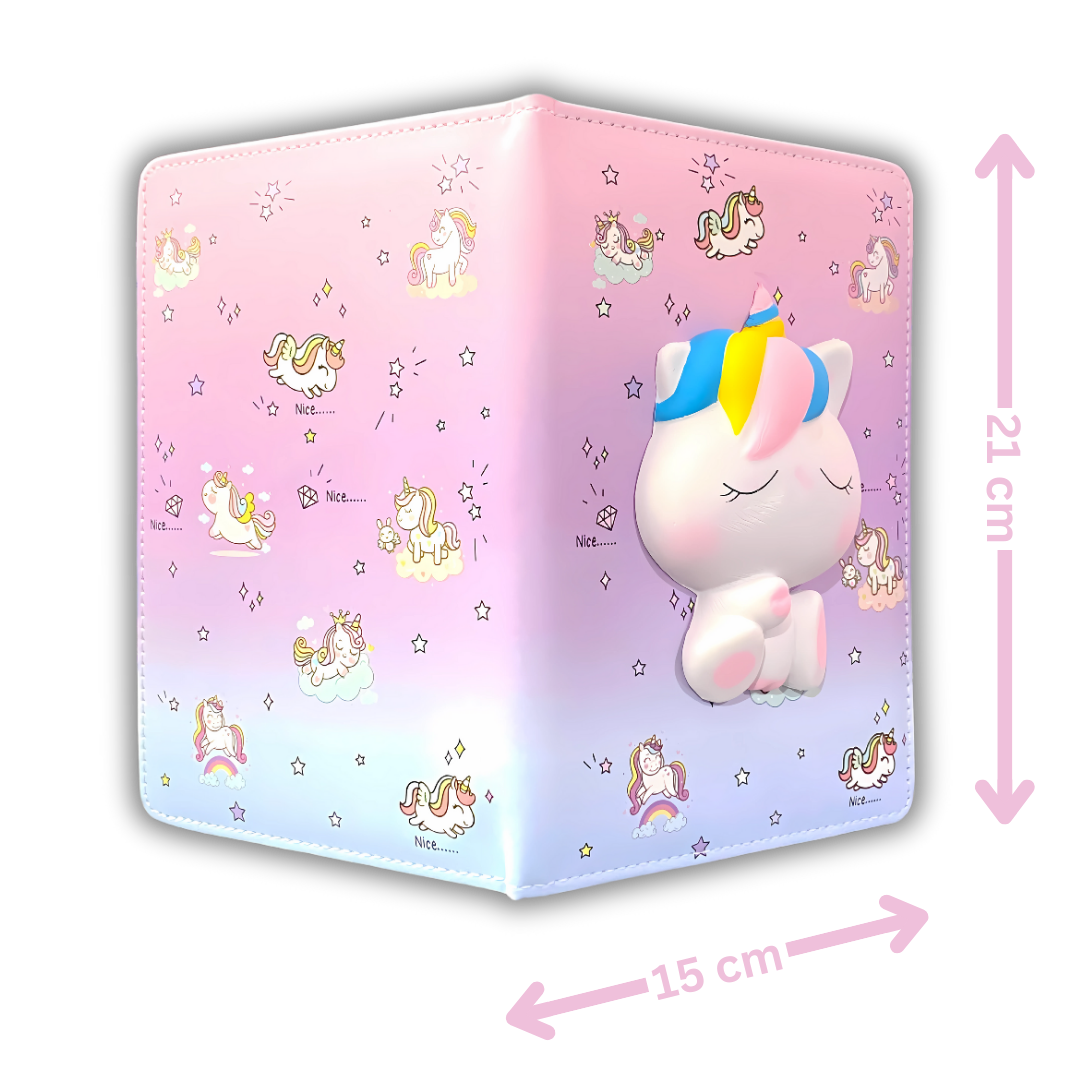 Squishy "Unicorn" Diary for kids | Journal for School kids | 100 pages