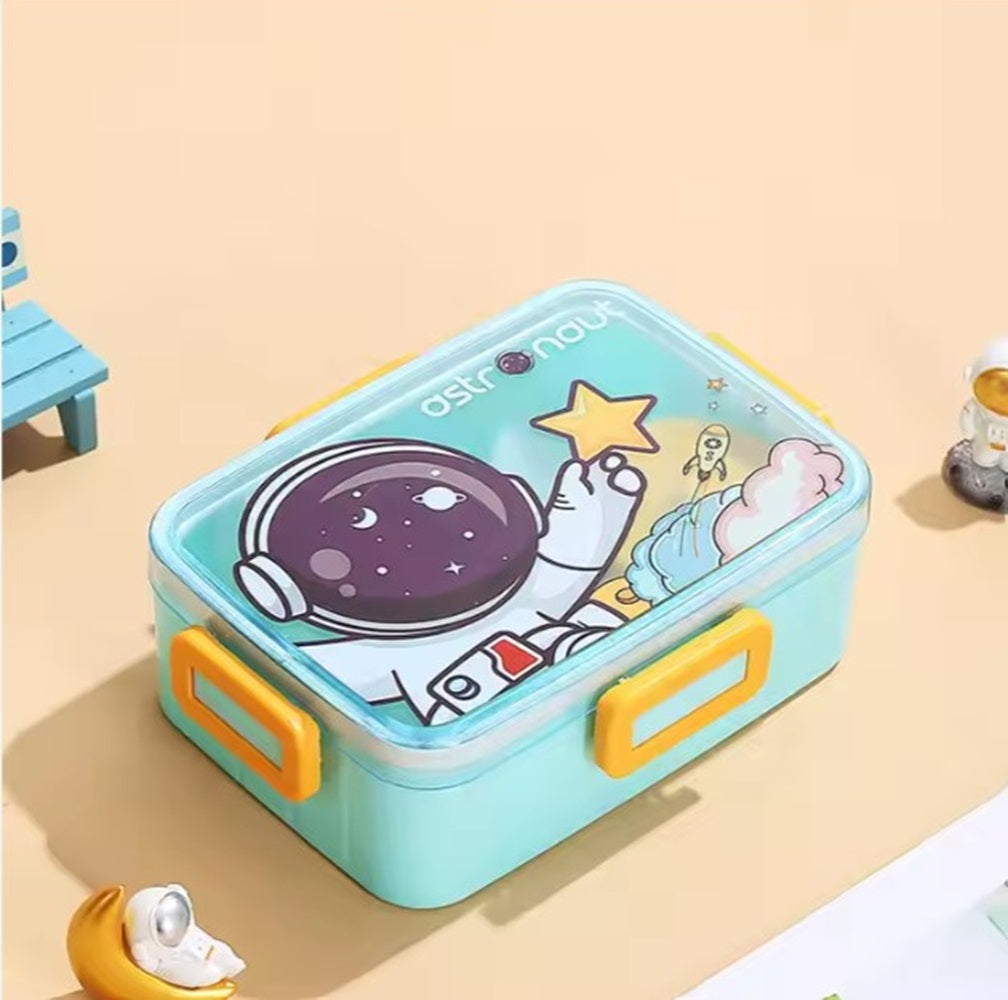 Cartoon Lunch Box with 4-Side Locking Lid – Ideal Gift for Kids