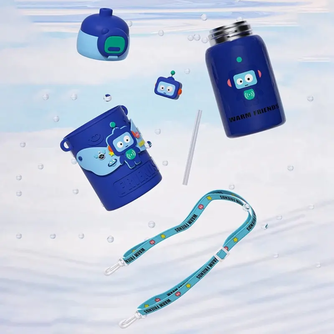 Durable and fun robot kids water bottle for outings