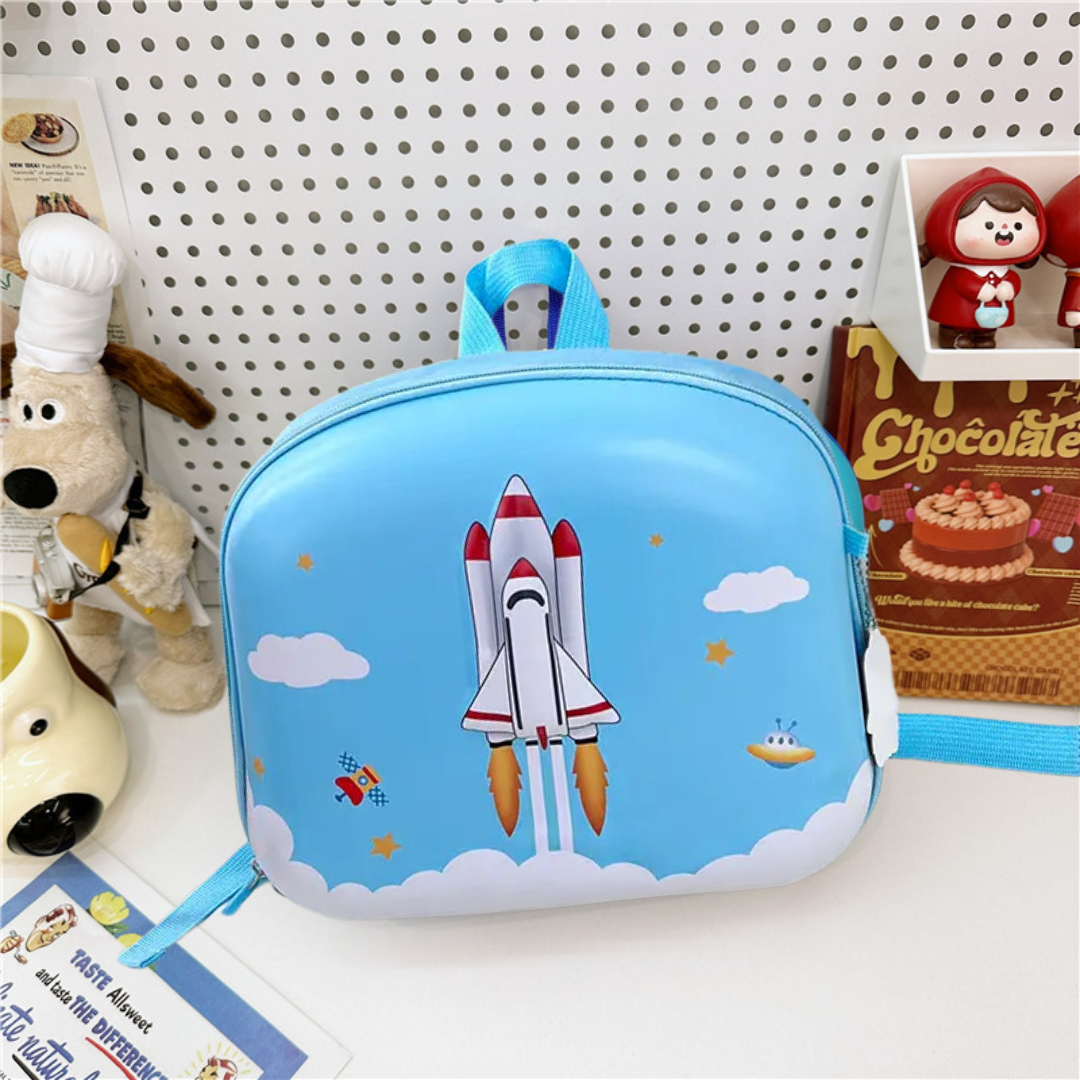 Durable toddler backpack with fun rocket print