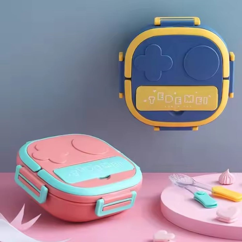 Easy-Clean Bento Tiffin for Kids with Colorful Lid Design