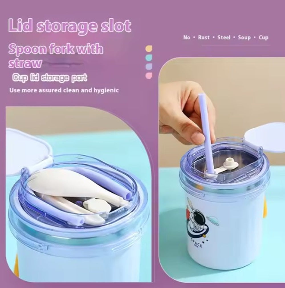 Leakproof & BPA-Free Kids Lunch Jar – Unicorn, Dino, Space Designs