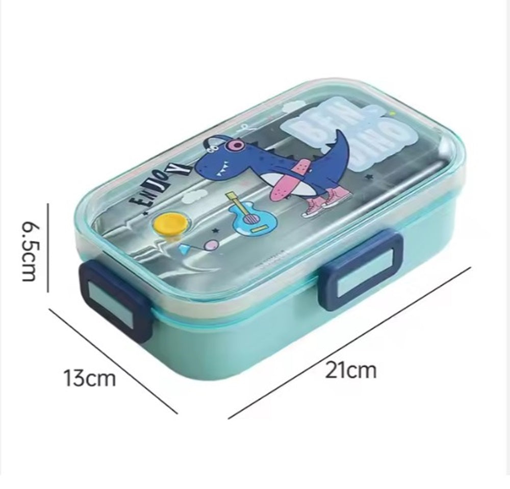 Leakproof kids lunch box with 4-lock lid and insulated design