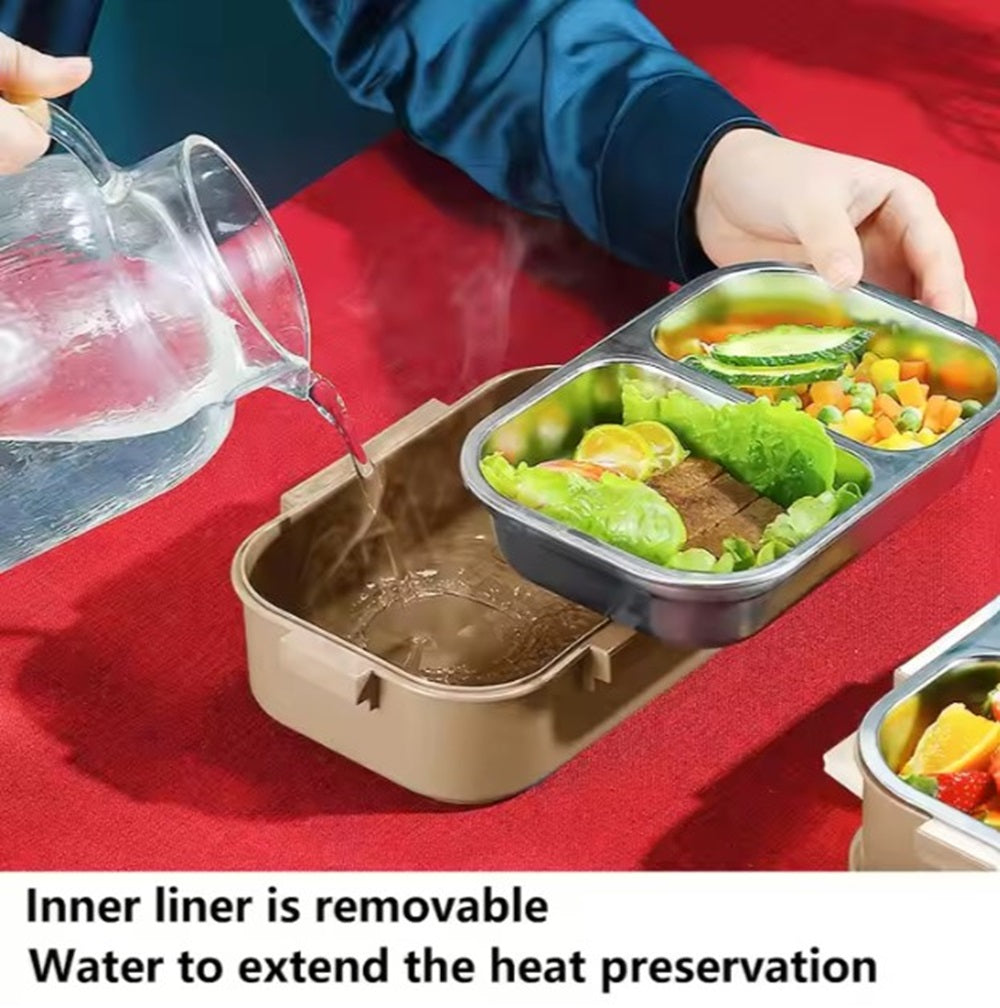 Premium Stainless Steel Double Layer Lunch Box – 700ml | Leakproof, Microwave-Safe, Stylish