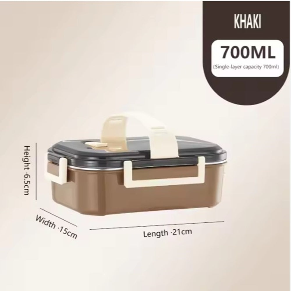 Premium Stainless Steel Double Layer Lunch Box – 700ml | Leakproof, Microwave-Safe, Stylish