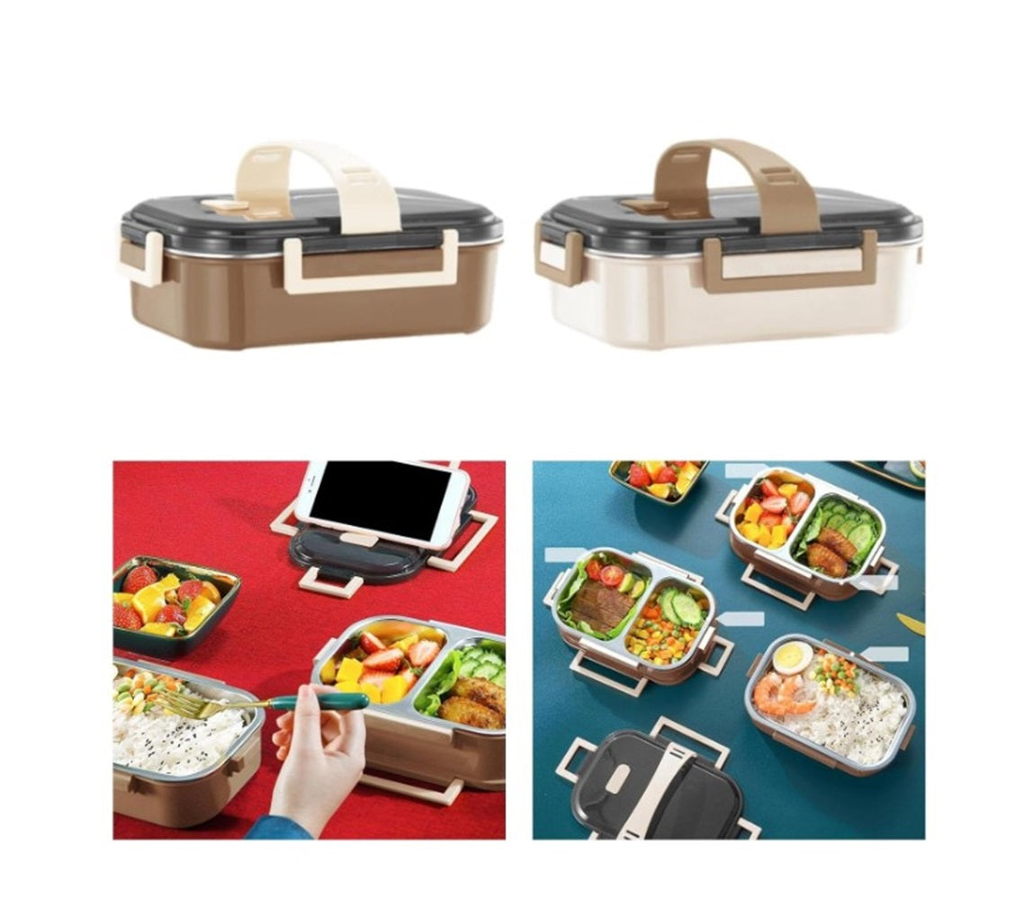 Premium Stainless Steel Double Layer Lunch Box – 700ml | Leakproof, Microwave-Safe, Stylish