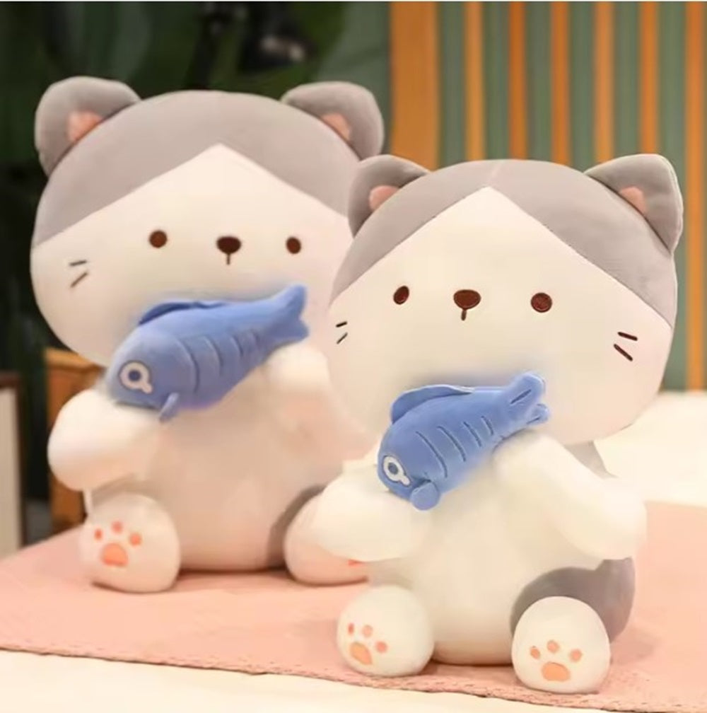 CuddleNest Adorable and Safe Fish Cat Plush Toy for Children – Non-Toxic, Huggable, Washable & Perfect for Birthdays or Nursery Decor