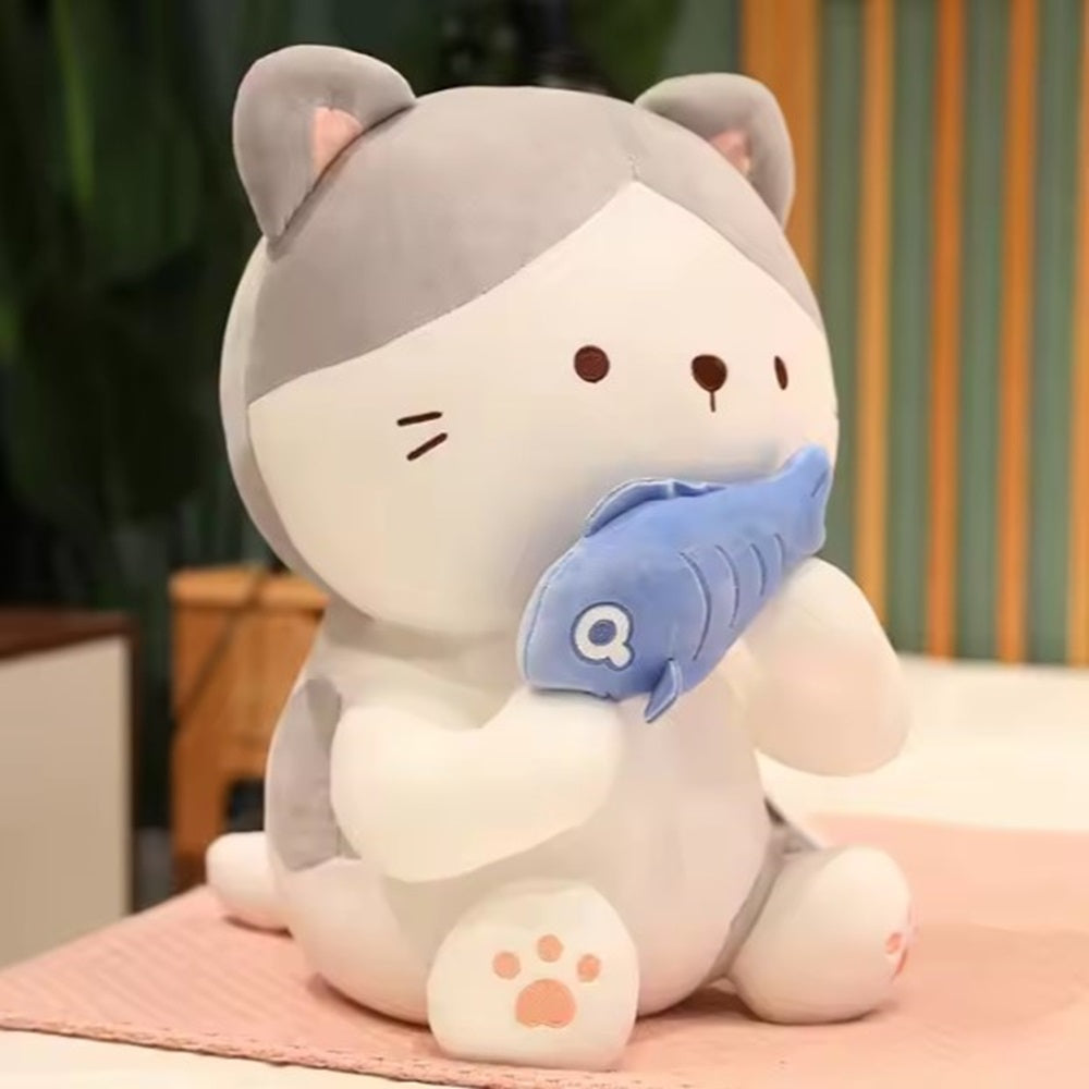 CuddleNest Adorable and Safe Fish Cat Plush Toy for Children – Non-Toxic, Huggable, Washable & Perfect for Birthdays or Nursery Decor