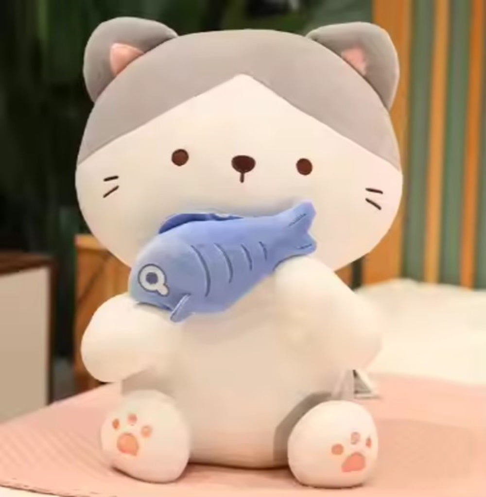 CuddleNest Adorable and Safe Fish Cat Plush Toy for Children – Non-Toxic, Huggable, Washable & Perfect for Birthdays or Nursery Decor
