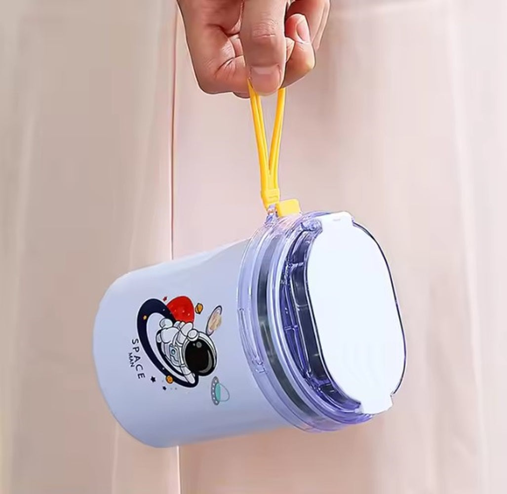 CuddleNest 530ml Stainless Steel Insulated Food Jar | Cartoon Soup Cup for Hot & Cold Meals | Kids School Tiffin | Travel Lunch Container