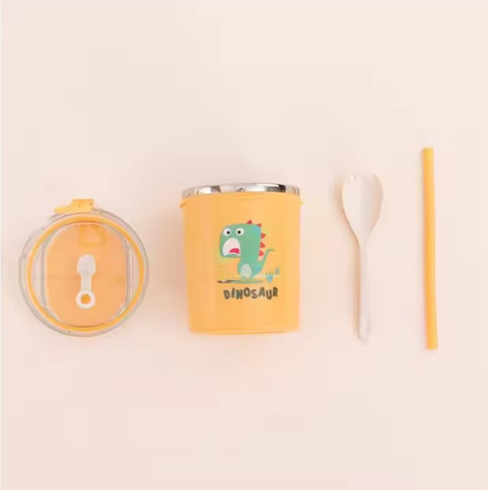 CuddleNest 530ml Stainless Steel Insulated Food Jar | Cartoon Soup Cup for Hot & Cold Meals | Kids School Tiffin | Travel Lunch Container
