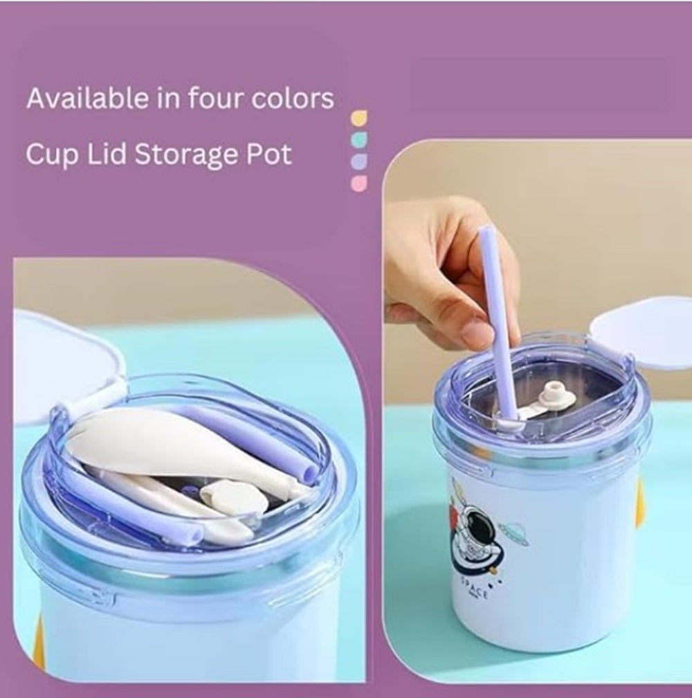CuddleNest 530ml Stainless Steel Insulated Food Jar | Cartoon Soup Cup for Hot & Cold Meals | Kids School Tiffin | Travel Lunch Container