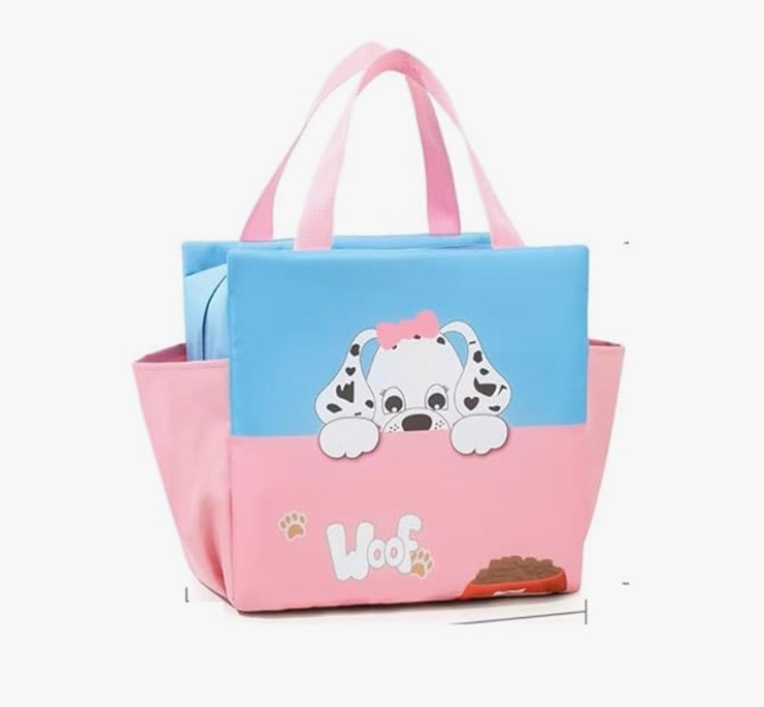 CuddleNest Kids Lunch Tote – Dual Colour, Insulated, Waterproof Food Storage Bag with Adorable Animal Prints for Girls & Boys