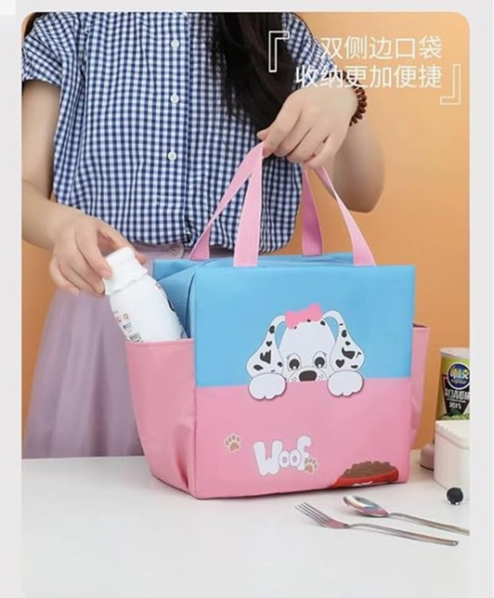 CuddleNest Kids Lunch Tote – Dual Colour, Insulated, Waterproof Food Storage Bag with Adorable Animal Prints for Girls & Boys