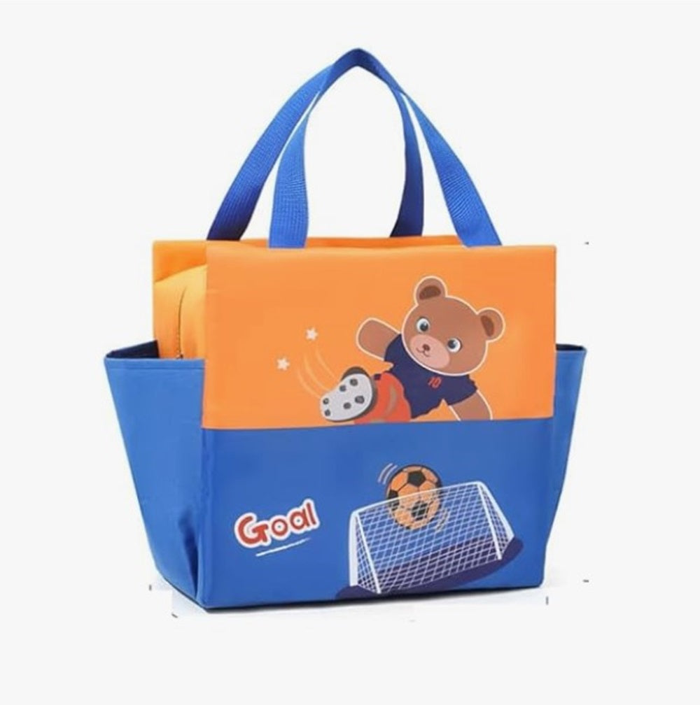 CuddleNest Kids Lunch Tote – Dual Colour, Insulated, Waterproof Food Storage Bag with Adorable Animal Prints for Girls & Boys