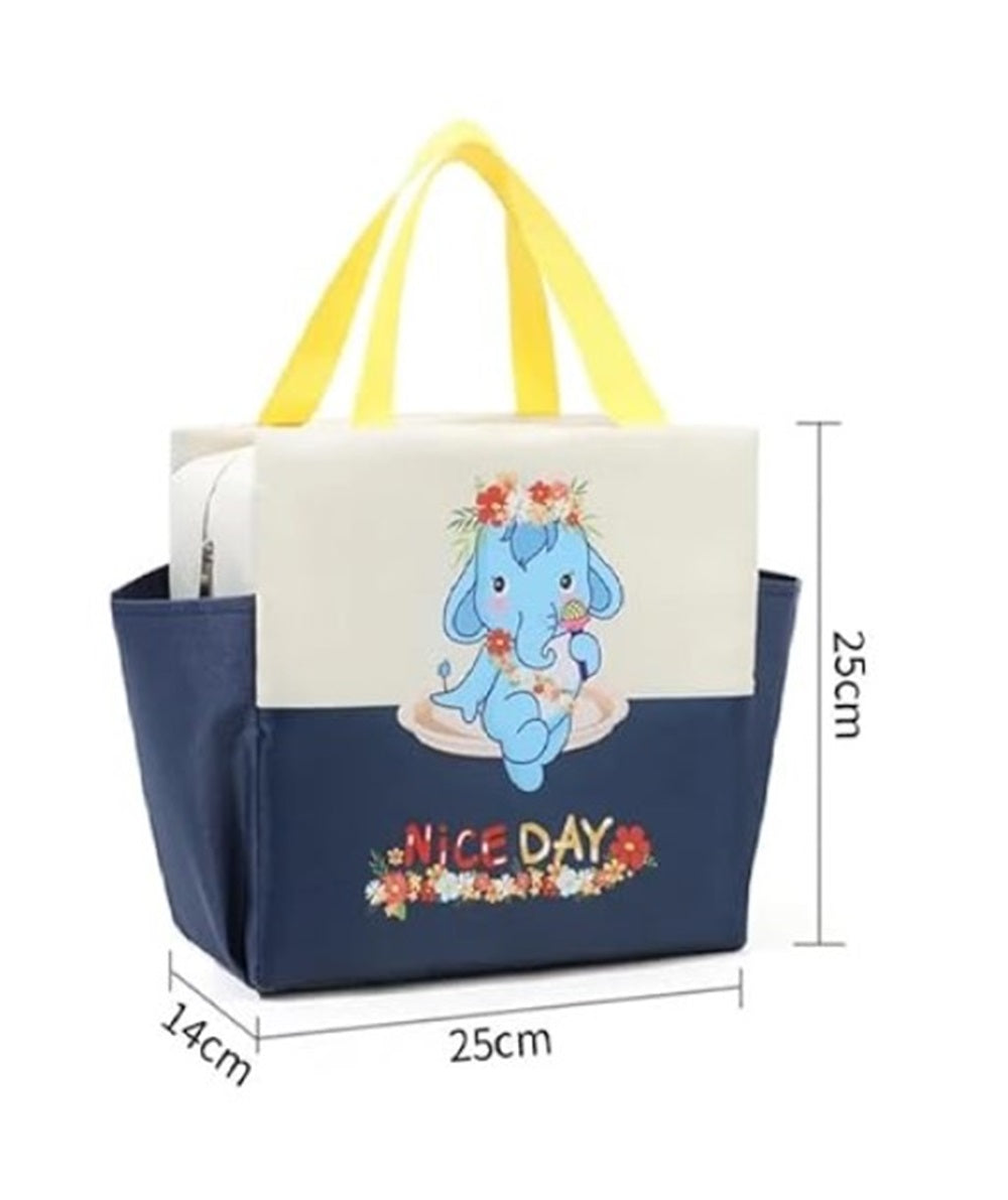 CuddleNest Kids Lunch Tote – Dual Colour, Insulated, Waterproof Food Storage Bag with Adorable Animal Prints for Girls & Boys