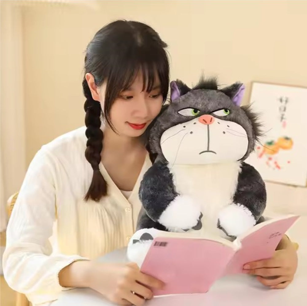 CuddleNest Angry Cat Plush Toy – 28cm Soft Cartoon Animal for Kids & Gifting | Stuffed Lucifer Cat Toy for Boys & Girls