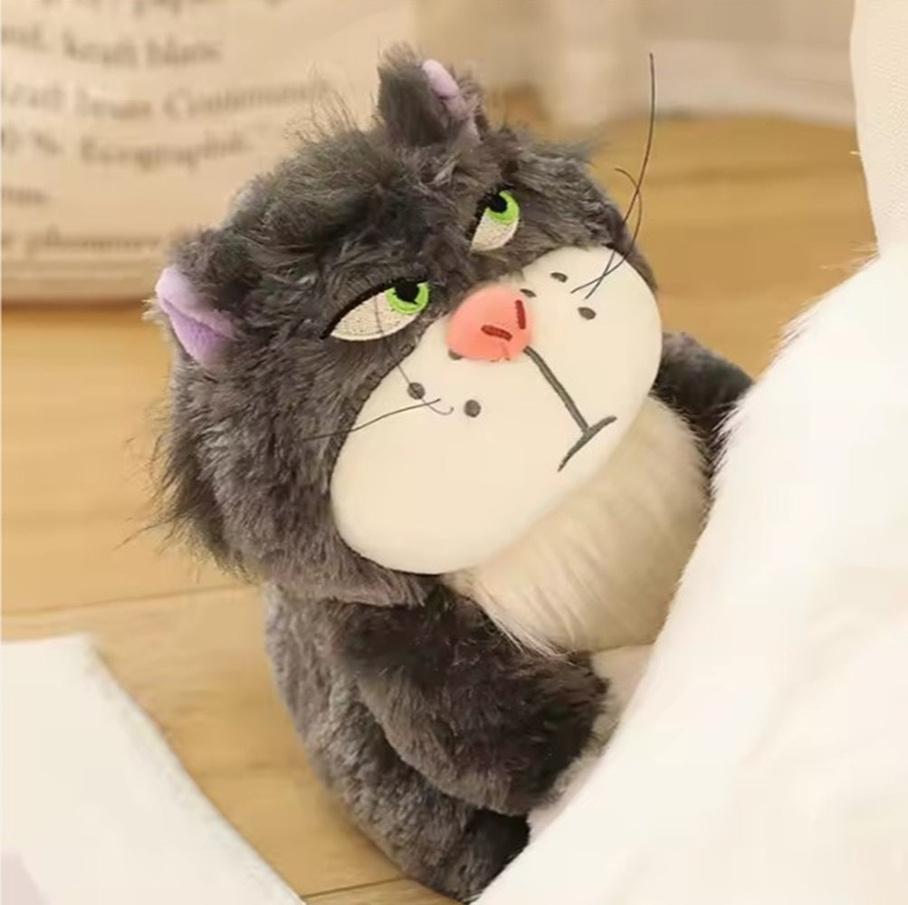 CuddleNest Angry Cat Plush Toy – 28cm Soft Cartoon Animal for Kids & Gifting | Stuffed Lucifer Cat Toy for Boys & Girls