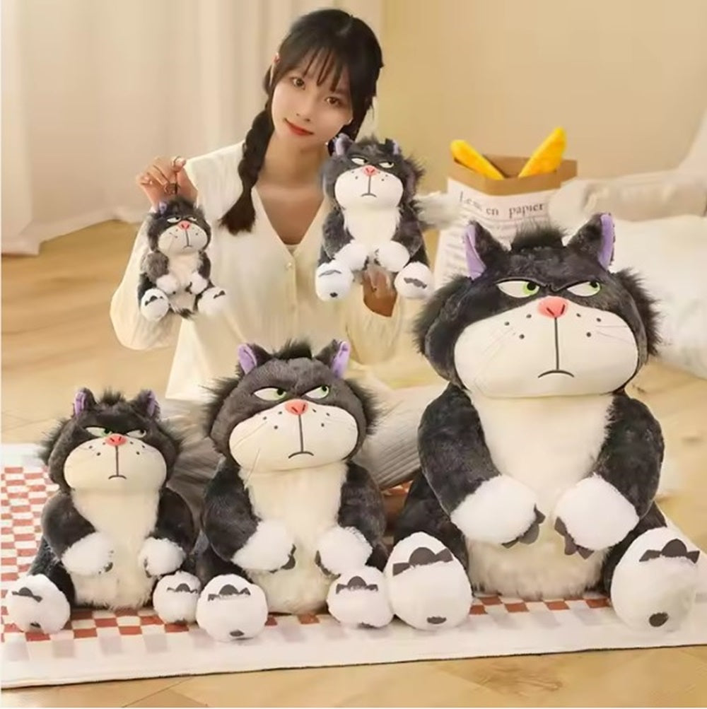 CuddleNest Angry Cat Plush Toy – 28cm Soft Cartoon Animal for Kids & Gifting | Stuffed Lucifer Cat Toy for Boys & Girls