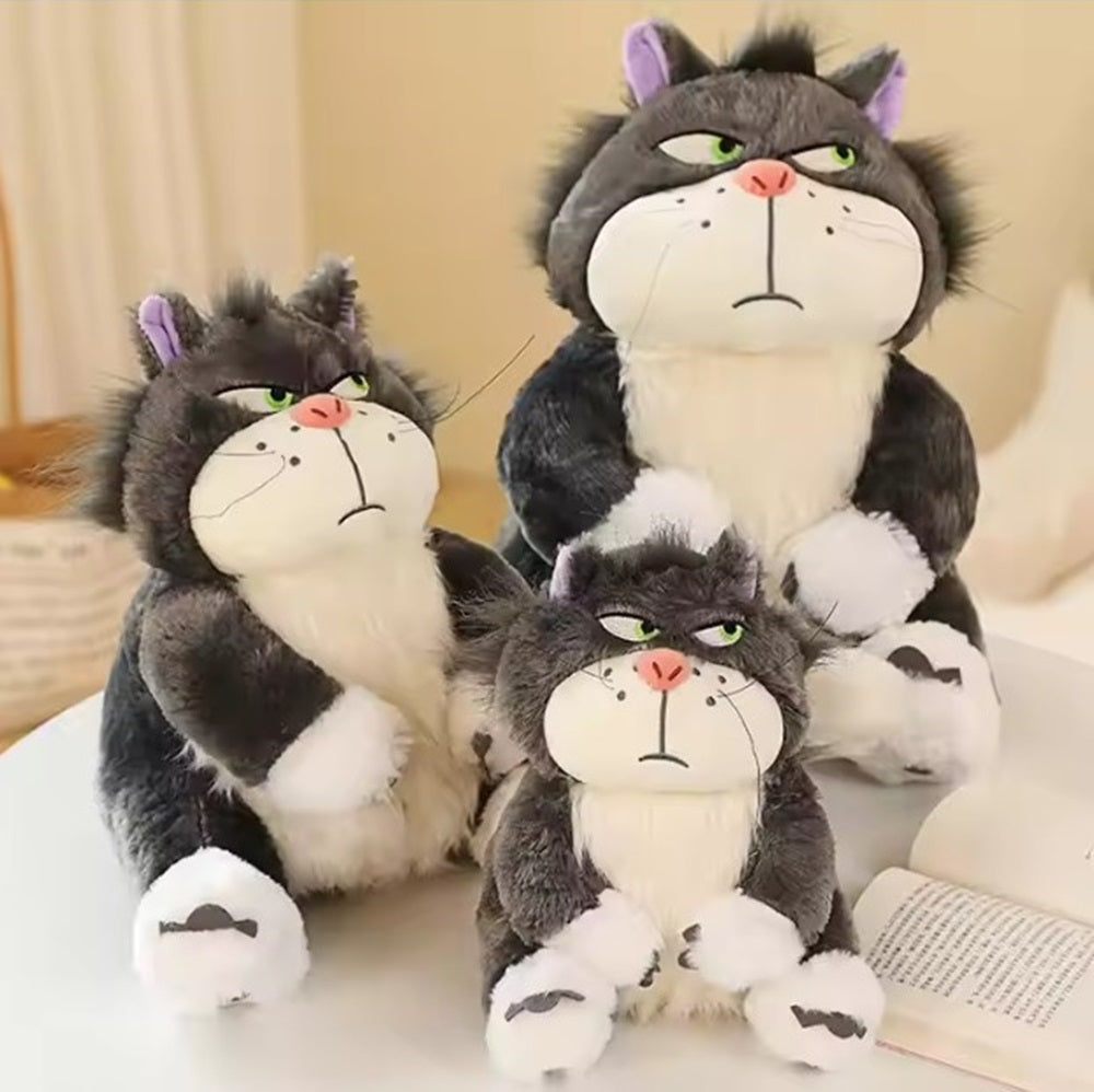 CuddleNest Angry Cat Plush Toy – 28cm Soft Cartoon Animal for Kids & Gifting | Stuffed Lucifer Cat Toy for Boys & Girls