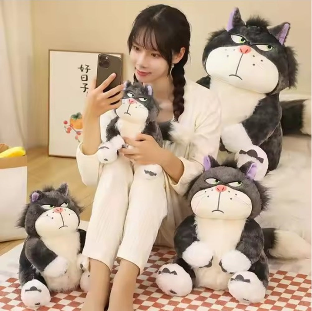 CuddleNest Angry Cat Plush Toy – 28cm Soft Cartoon Animal for Kids & Gifting | Stuffed Lucifer Cat Toy for Boys & Girls
