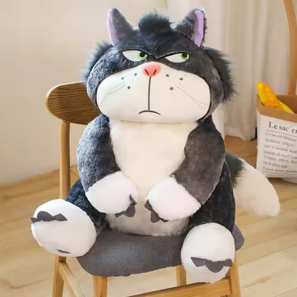 CuddleNest Angry Cat Plush Toy – 28cm Soft Cartoon Animal for Kids & Gifting | Stuffed Lucifer Cat Toy for Boys & Girls