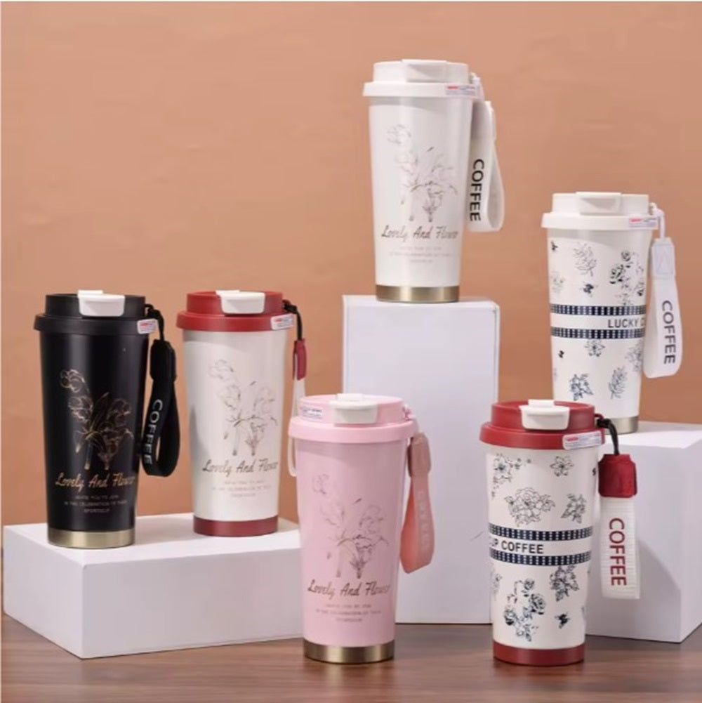 CuddleNest Stainless Steel Coffee Mug 500 ml | Double Wall Vacuum Insulated Travel Cup with Leakproof Lid for Office, Gym & Outdoor Use