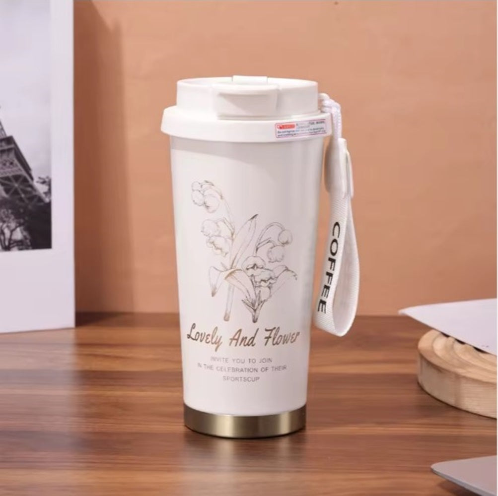 CuddleNest Stainless Steel Coffee Mug 500 ml | Double Wall Vacuum Insulated Travel Cup with Leakproof Lid for Office, Gym & Outdoor Use