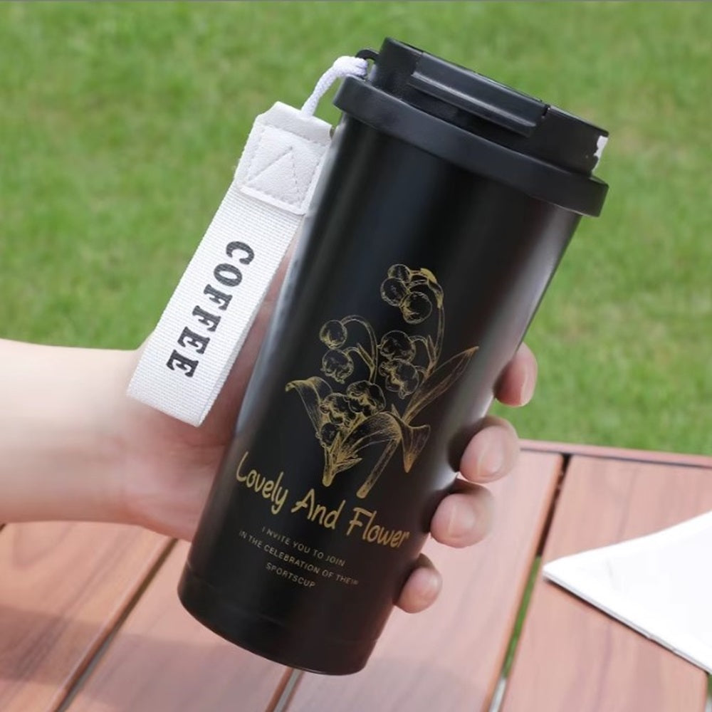 CuddleNest Stainless Steel Coffee Mug 500 ml | Double Wall Vacuum Insulated Travel Cup with Leakproof Lid for Office, Gym & Outdoor Use