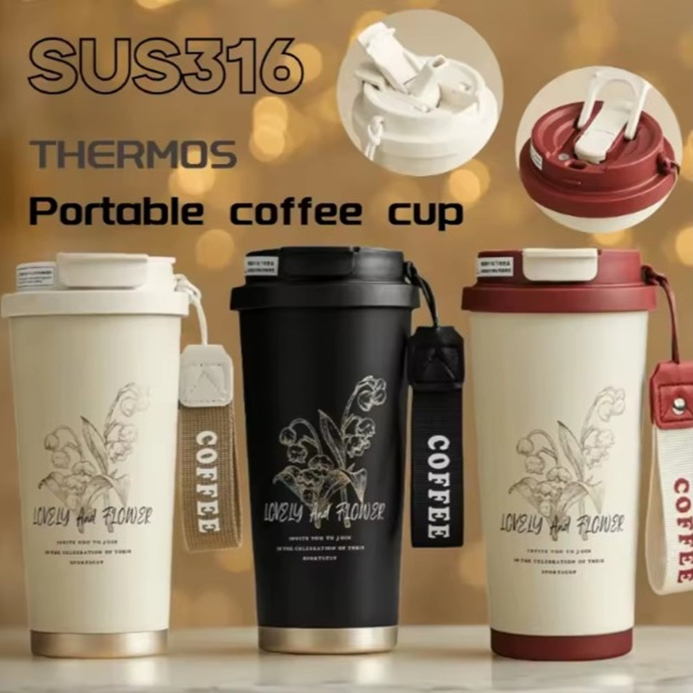 CuddleNest Stainless Steel Coffee Mug 500 ml | Double Wall Vacuum Insulated Travel Cup with Leakproof Lid for Office, Gym & Outdoor Use