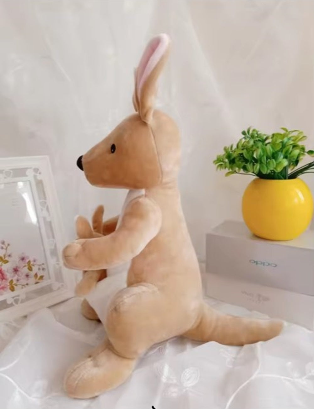 CuddleNest Kangaroo Soft Toy with Baby Joey Pouch – Ultra Soft & Cuddly Plush Animal for Kids, Toddlers, Boys, Girls & Gifting Stuffed Toy | 35 Cm