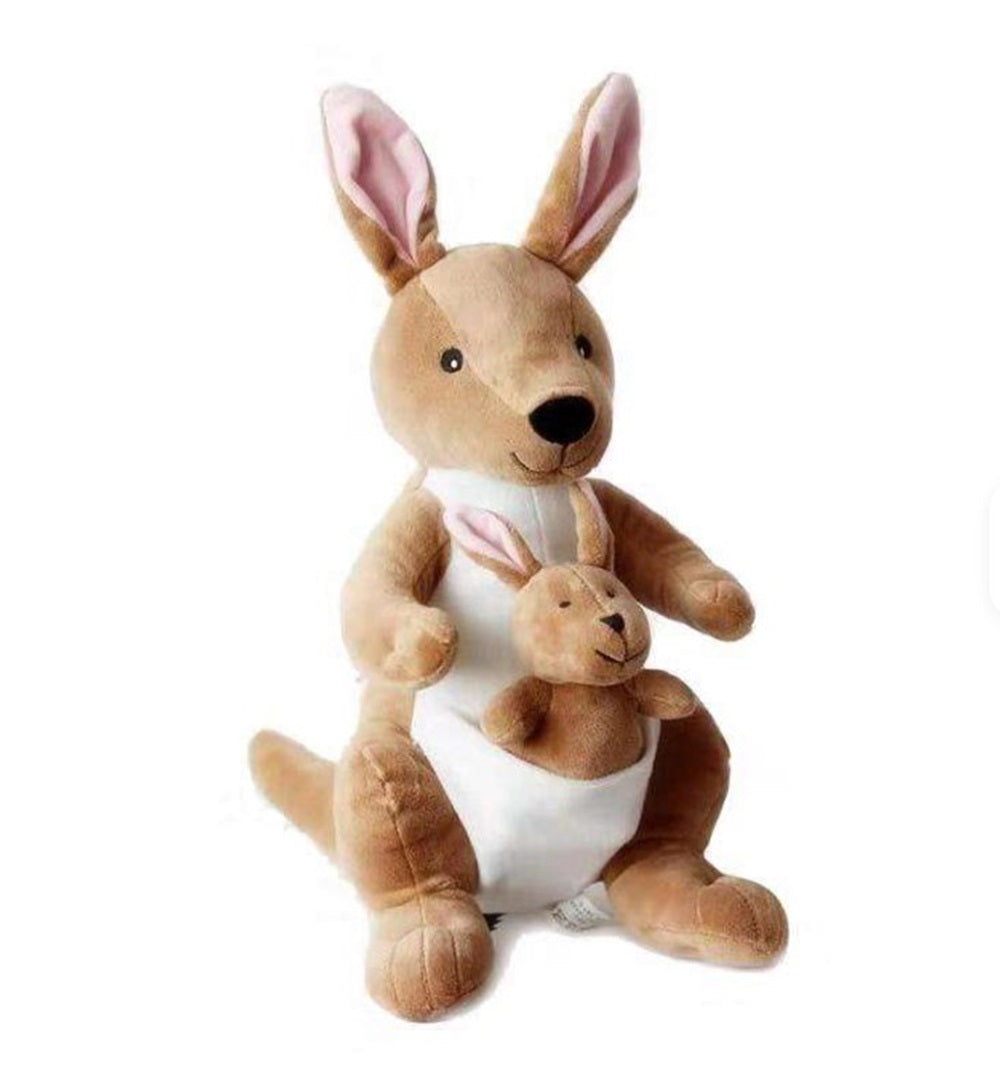 CuddleNest Kangaroo Soft Toy with Baby Joey Pouch – Ultra Soft & Cuddly Plush Animal for Kids, Toddlers, Boys, Girls & Gifting Stuffed Toy | 35 Cm