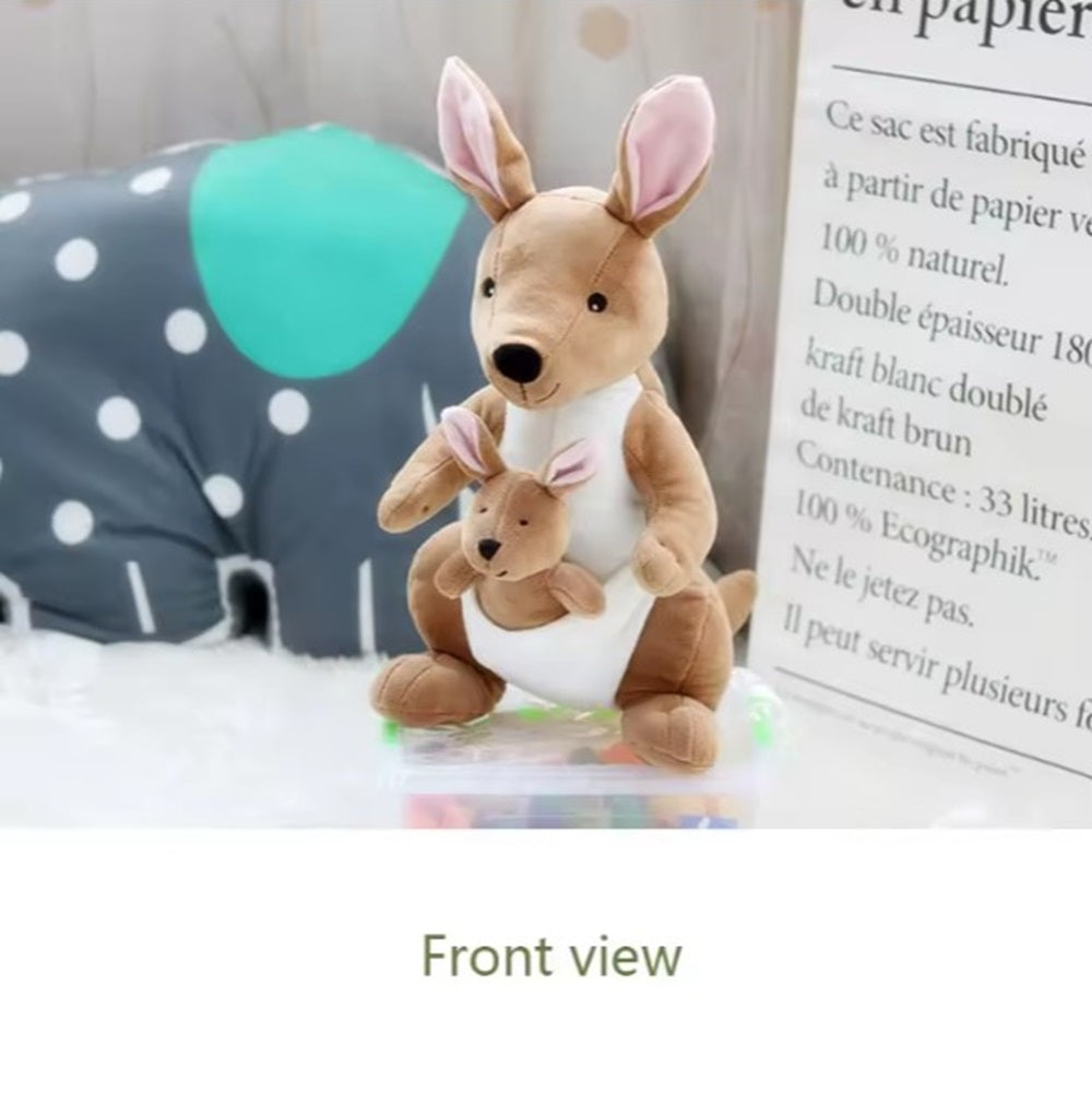 CuddleNest Kangaroo Soft Toy with Baby Joey Pouch – Ultra Soft & Cuddly Plush Animal for Kids, Toddlers, Boys, Girls & Gifting Stuffed Toy | 35 Cm