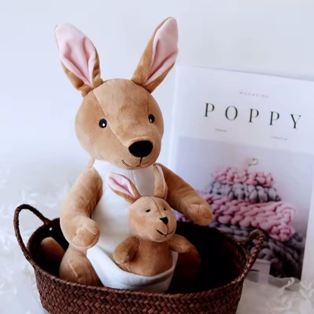 CuddleNest Kangaroo Soft Toy with Baby Joey Pouch – Ultra Soft & Cuddly Plush Animal for Kids, Toddlers, Boys, Girls & Gifting Stuffed Toy | 35 Cm