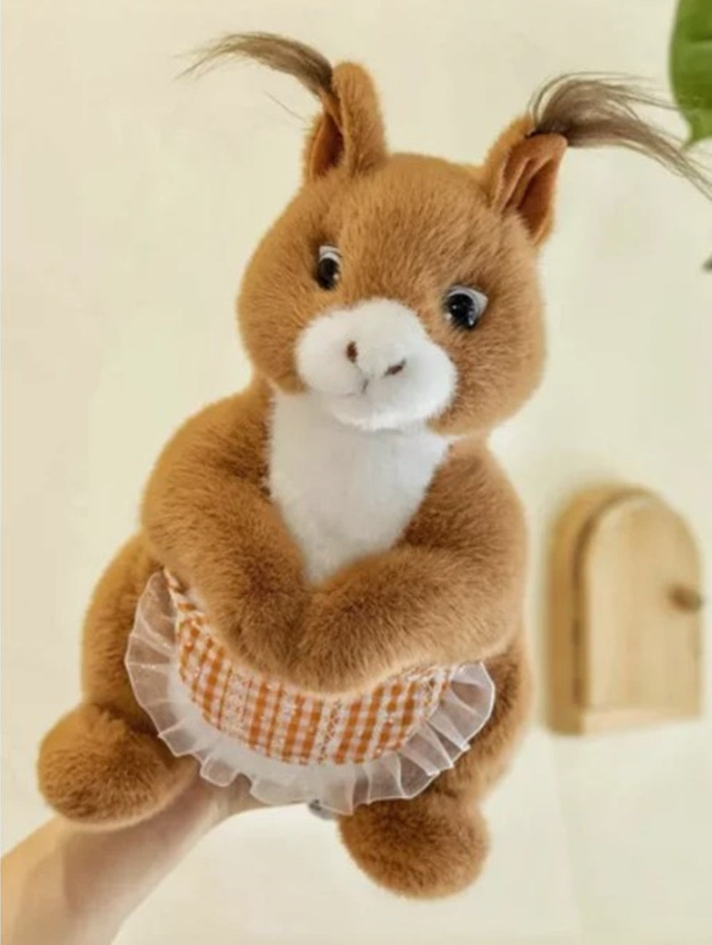 CuddleNest Squirrel Stuffed Animal Soft Toy | Brown Plush Toy with Apron & Tufted Ears | Ultra-Soft, Safe & Adorable Gift for Kids & Loved Ones
