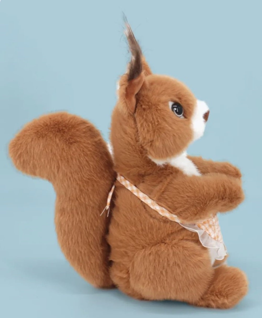 CuddleNest Squirrel Stuffed Animal Soft Toy | Brown Plush Toy with Apron & Tufted Ears | Ultra-Soft, Safe & Adorable Gift for Kids & Loved Ones