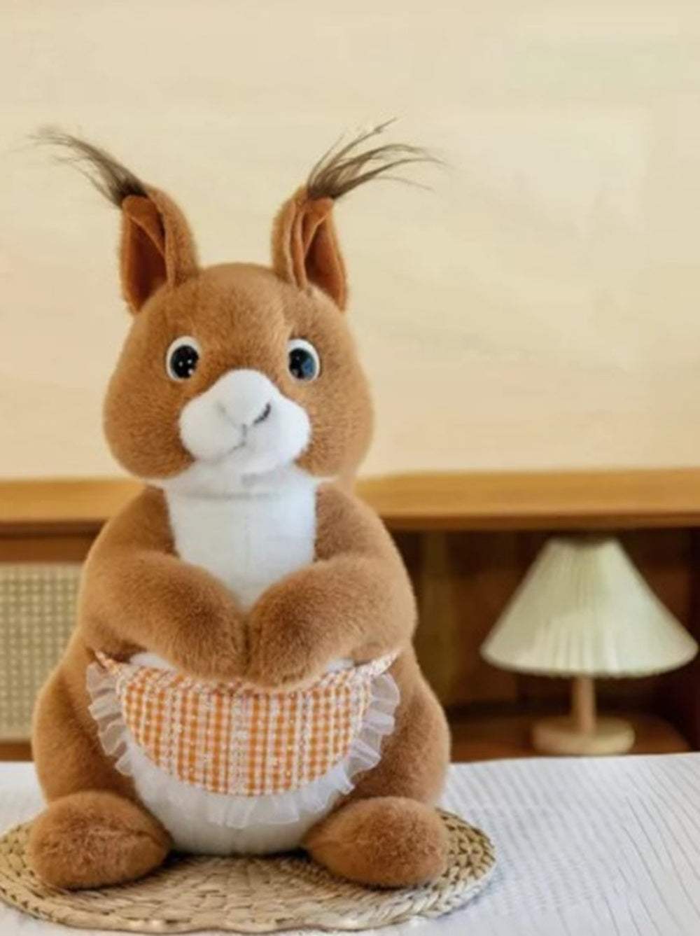 CuddleNest Squirrel Stuffed Animal Soft Toy | Brown Plush Toy with Apron & Tufted Ears | Ultra-Soft, Safe & Adorable Gift for Kids & Loved Ones