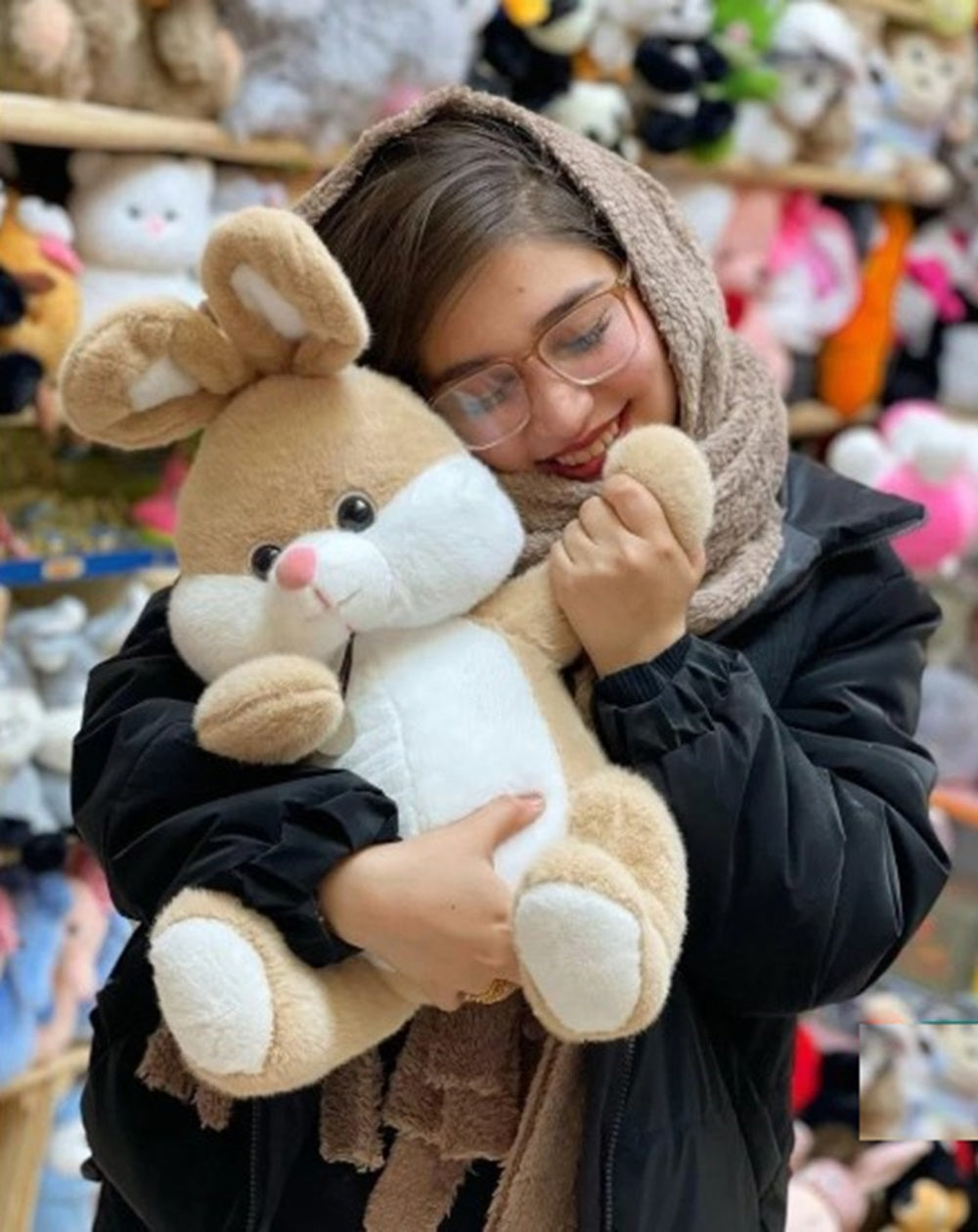 CuddleNest Plush Bunny Soft Toy | 40cm Stuffed Animal | Beige & White Cuddly Rabbit Teddy for Kids, Baby Girls & Gifting
