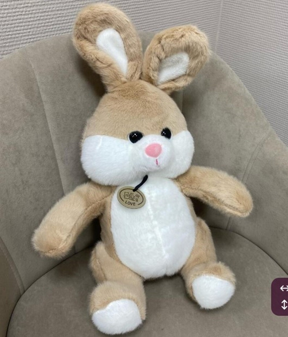 CuddleNest Plush Bunny Soft Toy | 40cm Stuffed Animal | Beige & White Cuddly Rabbit Teddy for Kids, Baby Girls & Gifting