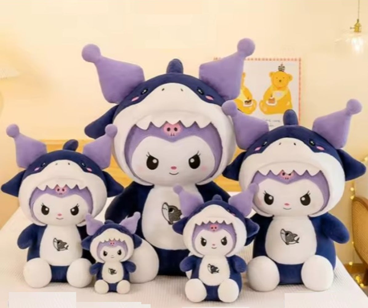 Kawaii Shark Bunny Plush Toy – Huggable Stuffed Animal Doll for Cuddles, Home Décor Ultra Soft Bunny Plushie for Kids, Baby Girls, Toddlers & Collectors (40 cm) (Purple)