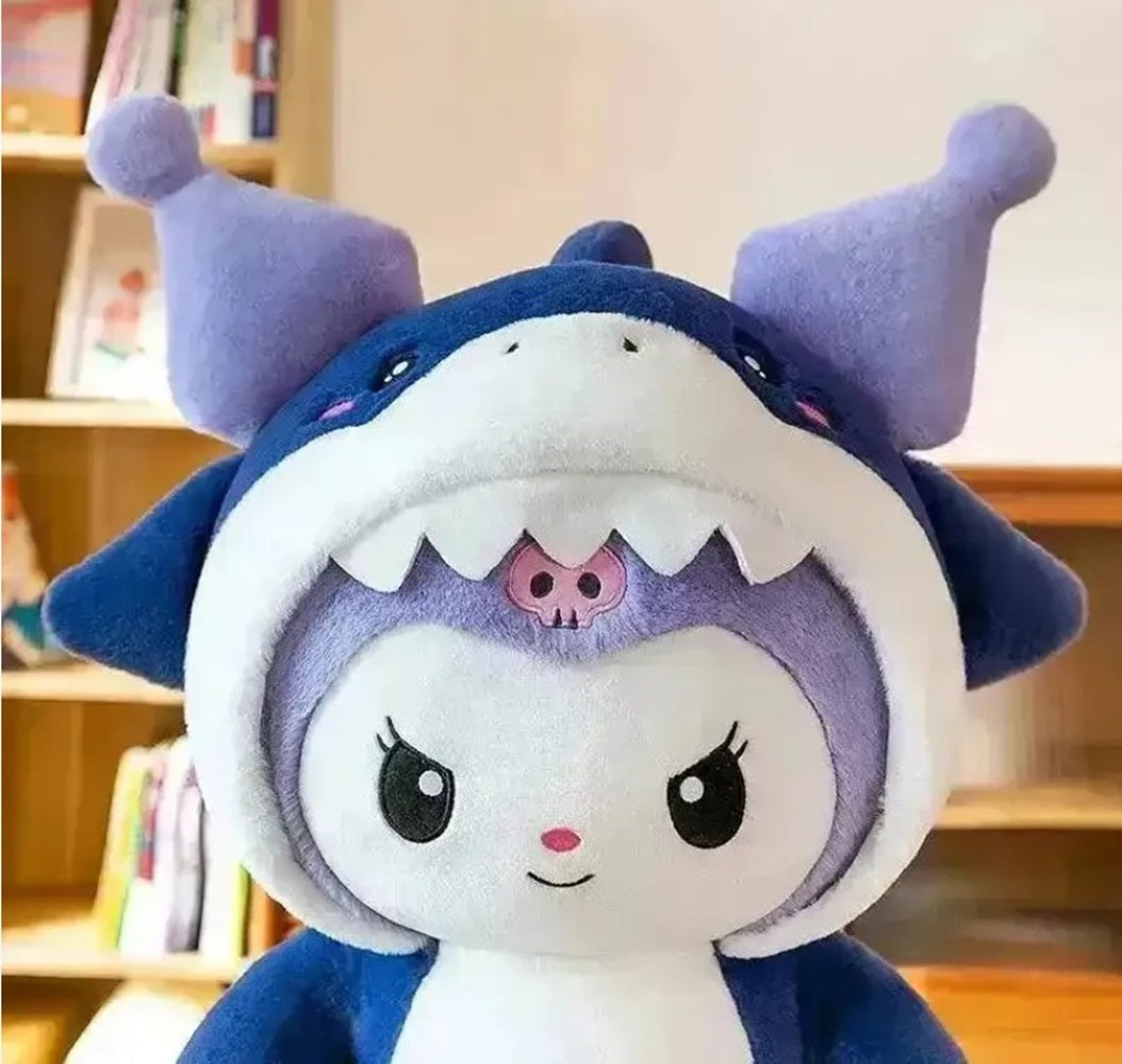 Kawaii Shark Bunny Plush Toy – Huggable Stuffed Animal Doll for Cuddles, Home Décor Ultra Soft Bunny Plushie for Kids, Baby Girls, Toddlers & Collectors (40 cm) (Pink)