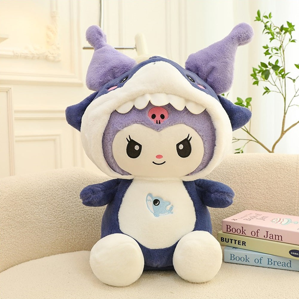Kawaii Shark Bunny Plush Toy – Huggable Stuffed Animal Doll for Cuddles, Home Décor Ultra Soft Bunny Plushie for Kids, Baby Girls, Toddlers & Collectors (40 cm) (Pink)