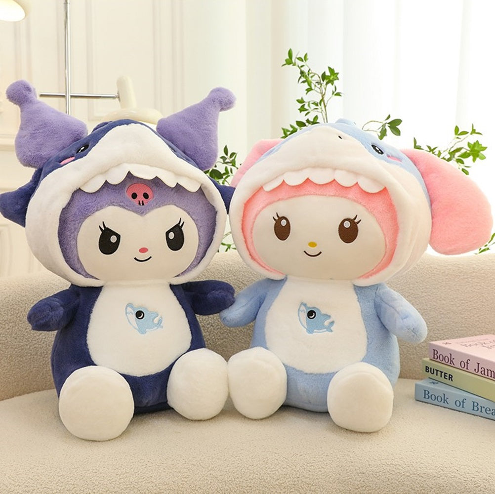 Kawaii Shark Bunny Plush Toy – Huggable Stuffed Animal Doll for Cuddles, Home Décor Ultra Soft Bunny Plushie for Kids, Baby Girls, Toddlers & Collectors (40 cm) (Pink)