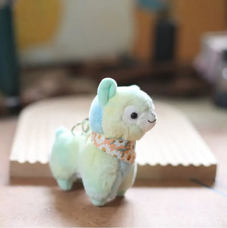 CuddleNest Kawaii Plush Animal – Sheep/Alpaca Inspired Cuddly Toy in Rainbow Color | Soft Plush Doll for All Ages (25cm) (Any one Piece)