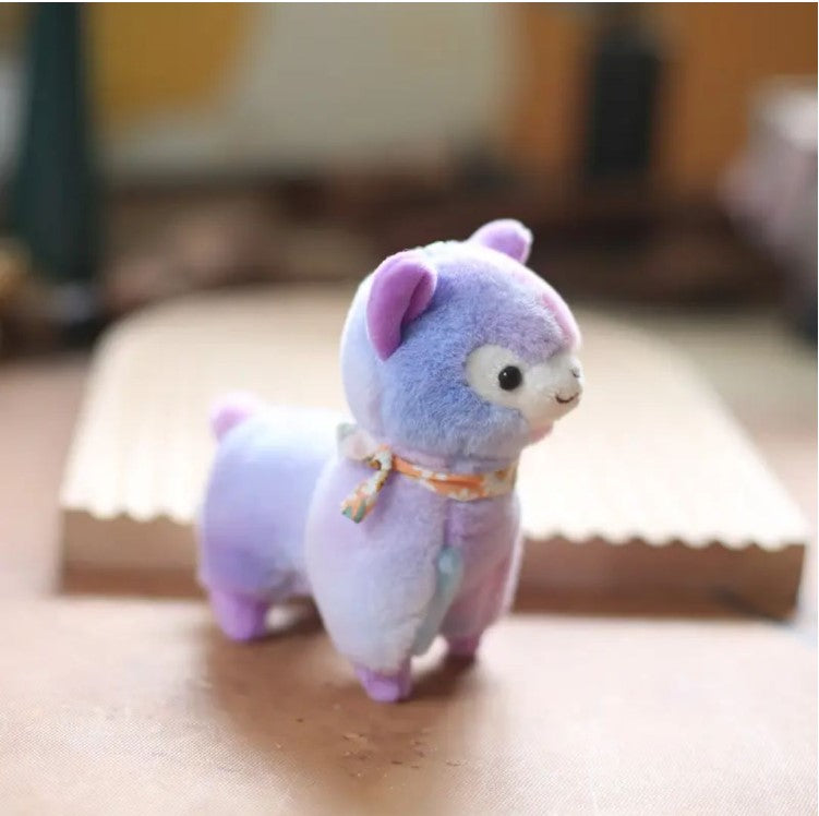 CuddleNest Kawaii Plush Animal – Sheep/Alpaca Inspired Cuddly Toy in Rainbow Color | Soft Plush Doll for All Ages (25cm) (Any one Piece)