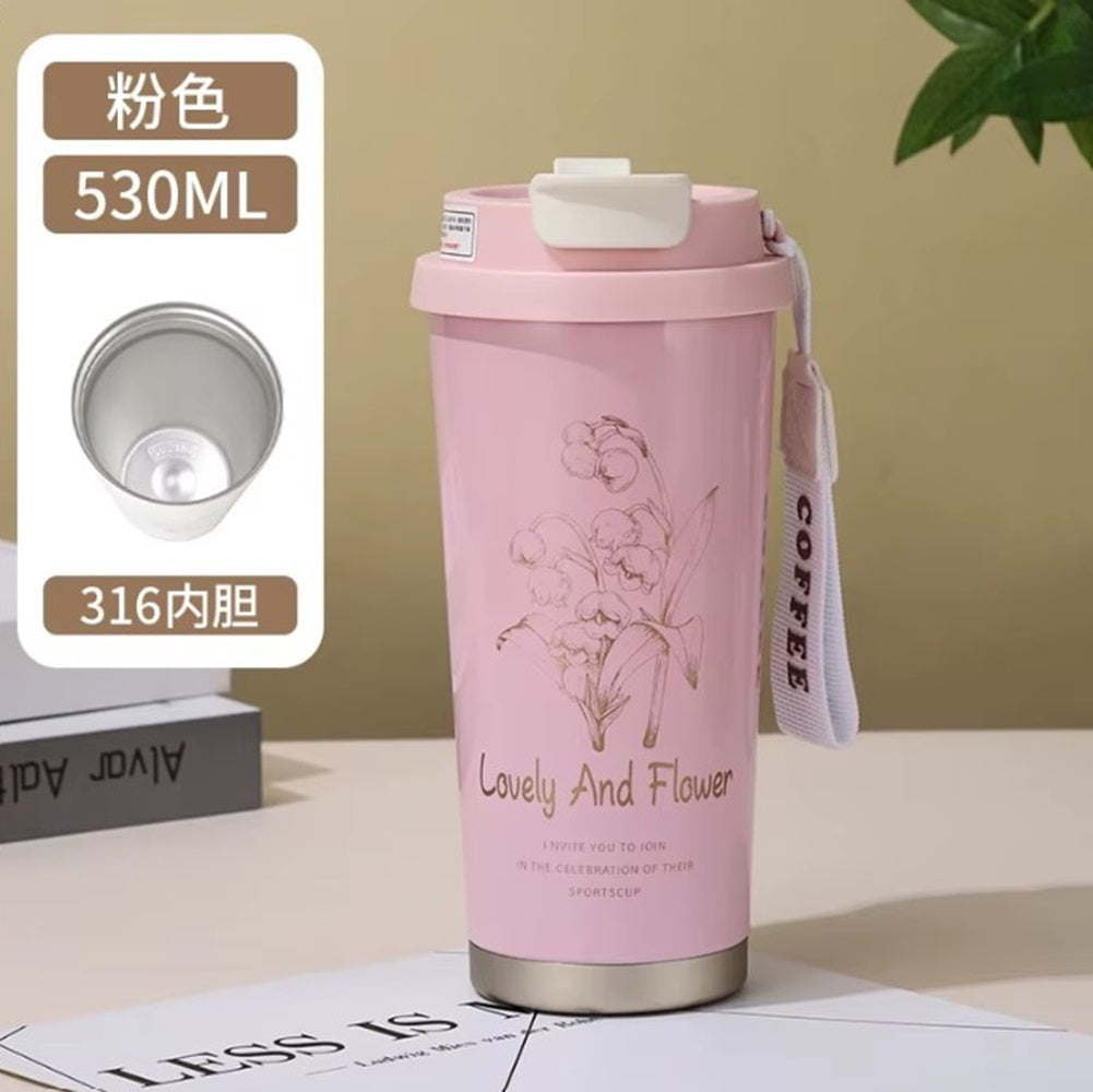 CuddleNest Stainless Steel Coffee Mug 500 ml | Double Wall Vacuum Insulated Travel Cup with Leakproof Lid for Office, Gym & Outdoor Use